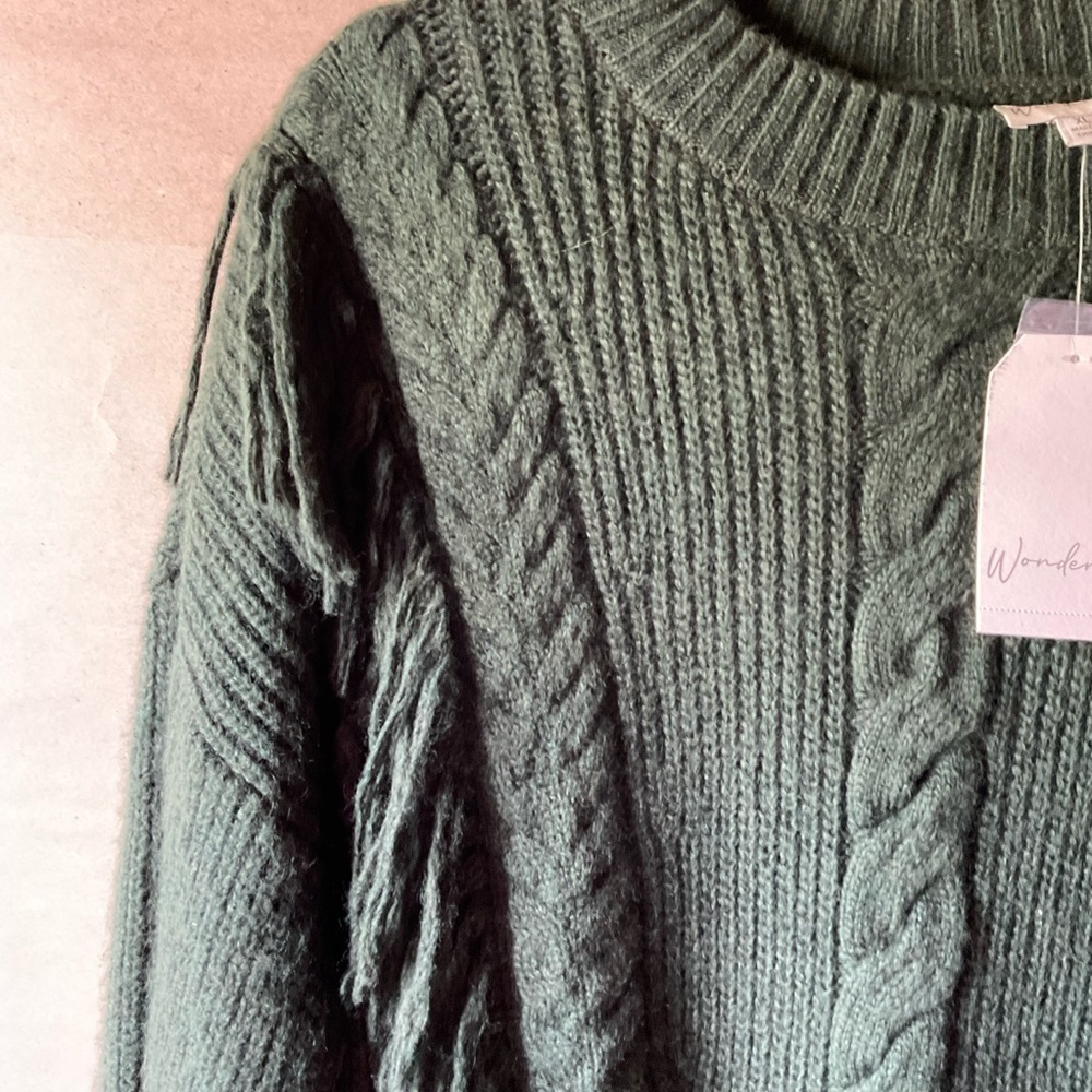Wonderly Cable Knit Sweater. NWT Dark green. Size XL - Picture 4 of 10